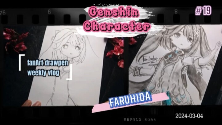 Drawing character genshin impact 😍😍____🖋🖋🖋