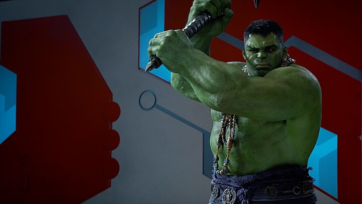 Hulk throws things in a rage and smashes Thor.