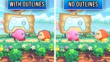 Kirby's Return to Dream Land Deluxe - NO OUTLINES vs. OUTLINES (Gameplay + Comparison)