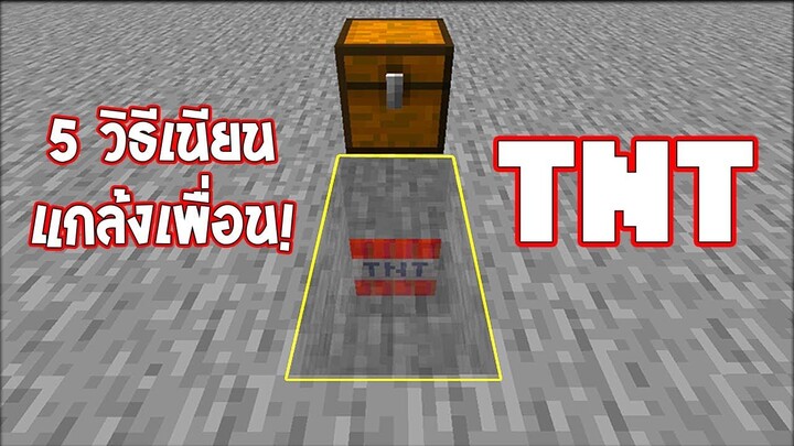 【5 วิธีเนียน!】 แกล้งเพื่อน!! ด้วย TNT แบบไม่ทันตั้งตัว!! | WzMinecraft