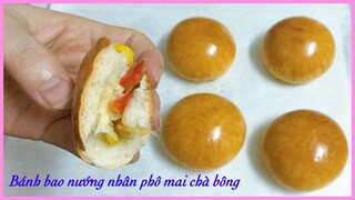 Bánh Bao Nướng Nhân Phô Mai Chà Bông(ruốc) thơm ngon | Tra My Cooking