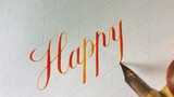 [Kaligrafi][Vlog]Copperplate: Happy Birthday to you!|"Weekend"