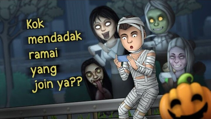 Akibat Main Game Pas Malam Halloween  Kartun Lucu, Kartun Hantu, Animasi Horor #