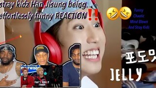 stray kids han jisung being effortlessly funny reaction!!!!