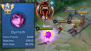 MOONTON THANKS FOR NEW DYRROTH BUFFED WAR AXE 8X STACK | SUPER META BUILD - MLBB