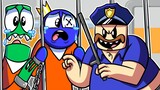GREEN & BLUE in ESCAPE BARRY'S PRISON RUN - Rainbow Friends Animation