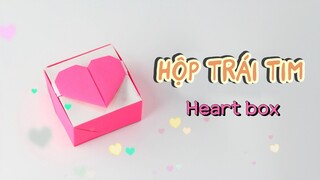 Cách làm hộp quà bằng giấy cực dễ - Cách gấp hộp trái tim bằng giấy a4 - Gấp hộp trái tim - origami