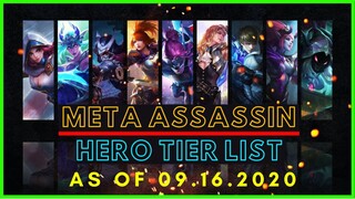 ASSASSIN TIER LIST SEPTEMBER 2020 | META ASSASSIN MOBILE LEGENDS SEASON 17