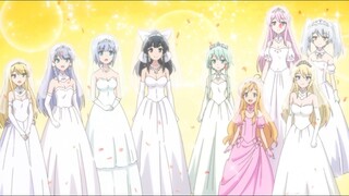 Touya kisses all of his brides(wifes) and his maid's see them in their weding dresses