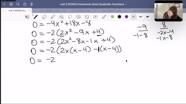 Solving Quadratic Equations by Factoring