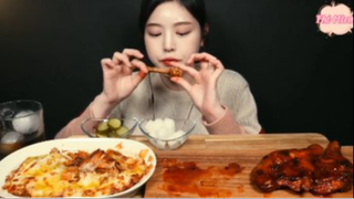 Đùi gà rán Jamaica BBQ và Doria kim chi thịt xông khói phần 4 #mukbang
