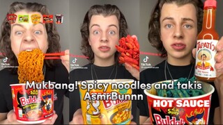 Asmr Mukbang Spicy noodles,blue takis,red takis and more spicy