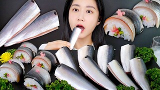 [ONHWA] Spotted shad + Spotted shad sushi chewing sound! Bone-in sashimi