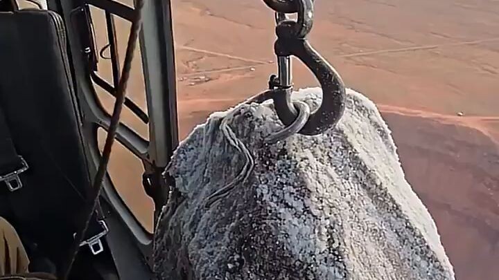 Stone Dropped Into an Active Volcano From a Helicopter!