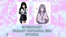 menggambar Chitanda Eru dari anime hyouka