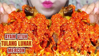 ASMR AYAM UTUH TULANG LUNAK MERCON | MANDI CABE | ULUL ASMR MUKBANG INDONESIA