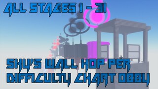 Sky's Wall Hop Per Difficulty Chart Obby [All Stages 1-31] (ROBLOX Obby)