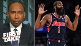 FIRST TAKE "James Harden is officially washed" Stephen A. rips Harden (16 Pts) Heat def 76ers 106-92