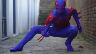 Can you see the outside world in this 2099 Spider-Man suit?
