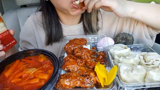 Mukbang gà rán trên xe 1 #food