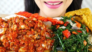 ASMR SAMBEL BABY CUMI, TUMIS PAKIS, TEMPE GORENG | ASMR MUKBANG INFONESIA
