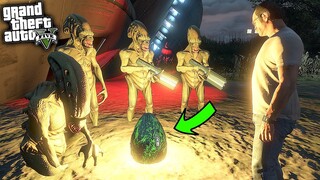 GTA 5 - Trevor Steals Secret Alien EGG from UFO Crashed Location!(New Easter Eggs)