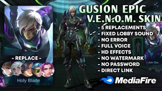 New Gusion V.E.N.O.M. Skin Script No Password | 5 Replacements | Full Sound & Full Effects | MLBB