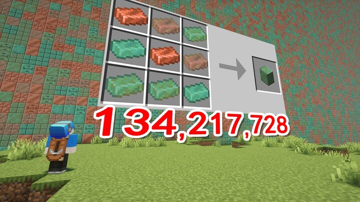 ฉันได้เพิ่มบล็อกทองแดง 134,217,728 แบบให้กับ Minecraft