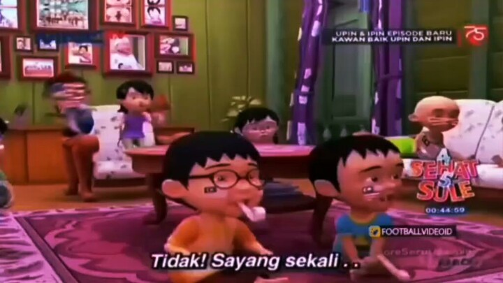 upin ipin kalah main bola