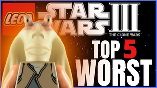 TOP 5 WORST Lego Star Wars 3 The Clone Wars Levels!