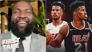 FIRST TAKE "Heat In 4" Kendrick Perkins on Miami Heat dominate 76ers as Jimmy Butler choked Harden