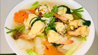 Canh Súp Trứng Cuộn Tôm thơm ngon lạ miệng cho bữa cơm hàng ngày