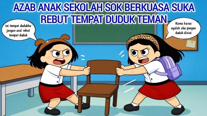 AZAB ANAK SEKOLAH SOK BERKUASA SUKA REBUT TEMPAT DUDUK TEMAN  ANIMASI AZAB