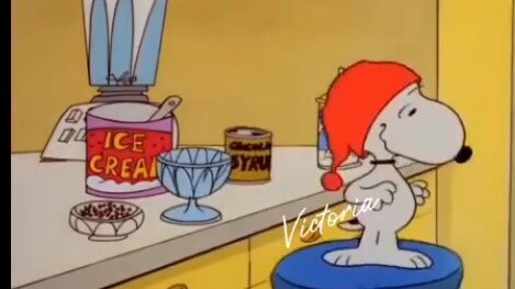 Snoopy makes ice cream