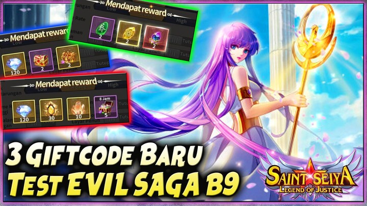 3 GIFTCODE BARU!! AKHIRNYA B9 EVIL SAGA 🔥 Saint Seiya Legend of Justice