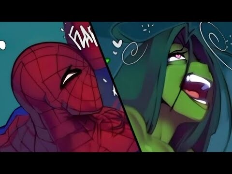She hulk is happy with Spider-Man  mission & Unusual massage