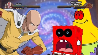 SAITAMA 100% MELAWAN GOD EVIL SPONGEBOB & GOLDEN PATRICK! | Anime Mugen