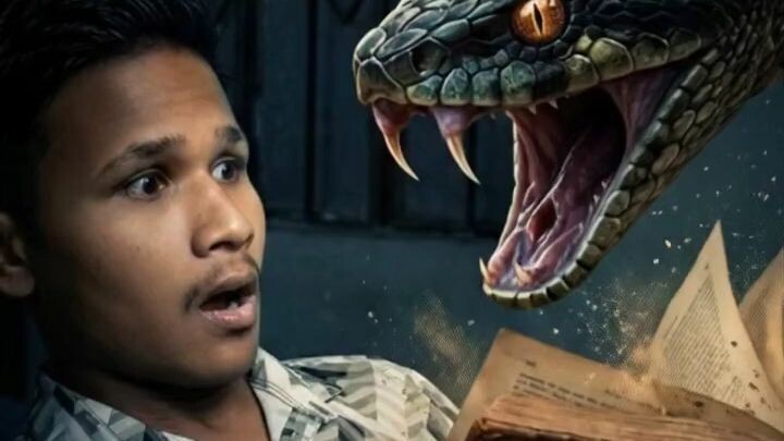Saw a snake while reading 😱😱#ai #funny #trending #vfx #foryou #shorts