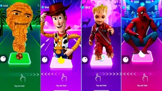 Gegagedigedagedago vs Sheriff Woody vs Groot vs Spider Man