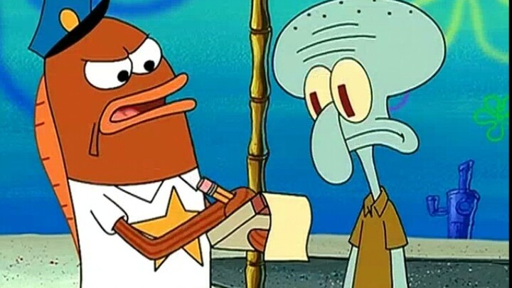 Bikiniburg confusing behavior! Do you know how many times Squidward has been fined? Squidward was fi
