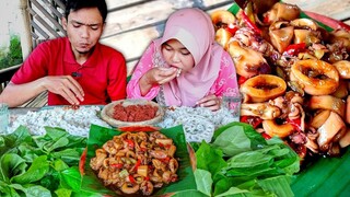 Siapkan Nasi PANAS.. CUMI Asinnya Juara Di Olah Seperti Ini, Lalap Daun LEUNCA, Daun Kacang, Terasi