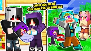 YABUN THỬ THÁCH 24 GIỜ CHĂM SÓC EM BÉ CỦA SIRO EXE VÀ RUBY EXE TRONG MINECRAFT MORA THỬ THÁCH LÀM MẸ