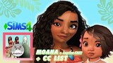 SIMS 4 | CAS | Moana, baby Moana + a surprise character!! 😍⛵Satisfying CC build + CC LIST