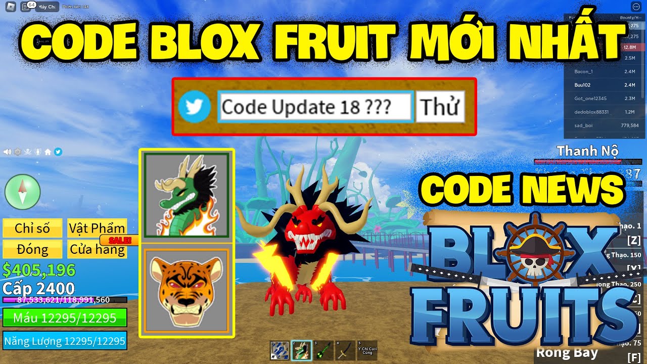 Roblox  Nhập 2 CODE Blox Fruit Mới Nhất 2x Exp Thời Điểm Hiện Tại Vẫn Còn  Nhập Được. - BiliBili