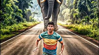 A village boy was attacked by an Elephant