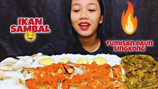 IKAN SAMBAL BALADO, TUMISAN DAUN SINGKONG MENU SIMPLE TAPI ENAK!! MUKBANG INDONESIA