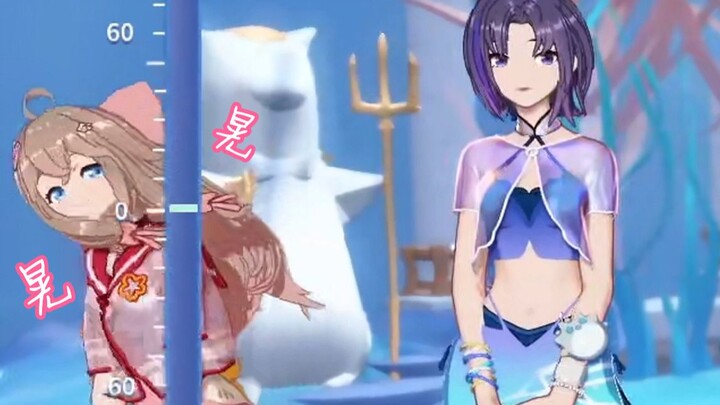 At this moment, a pretty girl is playing with her favorite underwater special effects