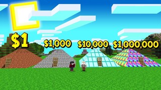 ถ้าเกิด!? บ้านพีระเมิด คนจน $1 เหรียญ VS บ้านพีระมิด คนรวย $1,000,000 เหรียญ - Minecraft พากย์ไทย