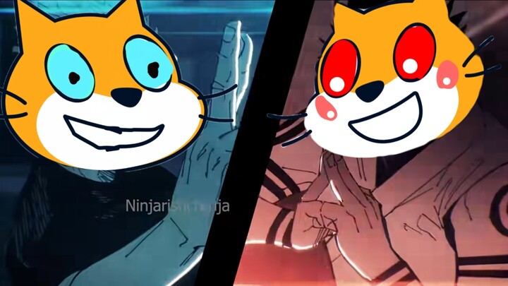Shinjuku Showdown, but with kids’ programming “Scratch” [Start] [Clone] [Repeat] [Increase Variable]