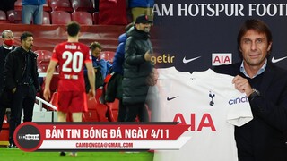 Bản tin Bóng Đá ngày 4/11| Klopp "hạ đẹp" Simone ở trận lượt về; Conte không được cấp 1 xu ‘đi chợ’